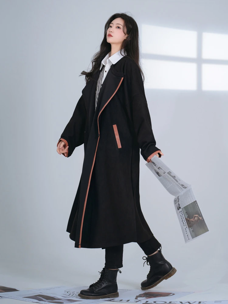 Winter Tang Style Round Collar Robe Modern Hanfu Improved Fashion Windbreaker