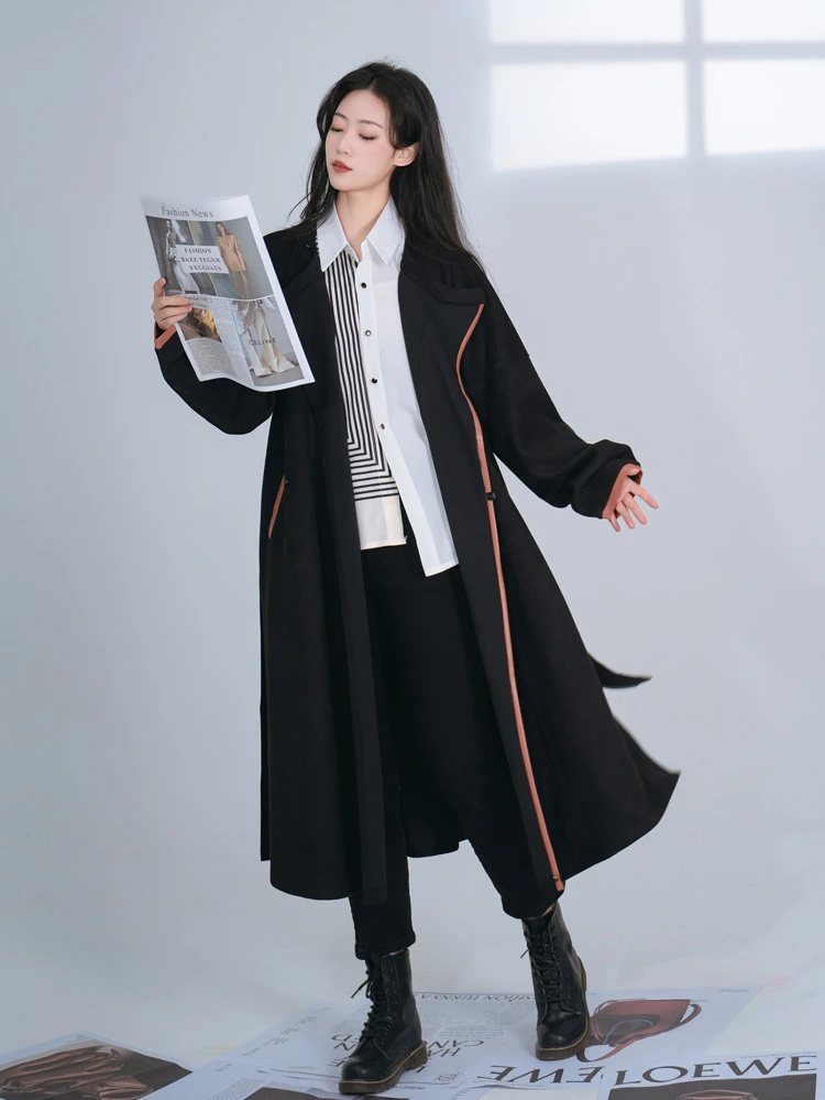 Winter Tang Style Round Collar Robe Modern Hanfu Improved Fashion Windbreaker