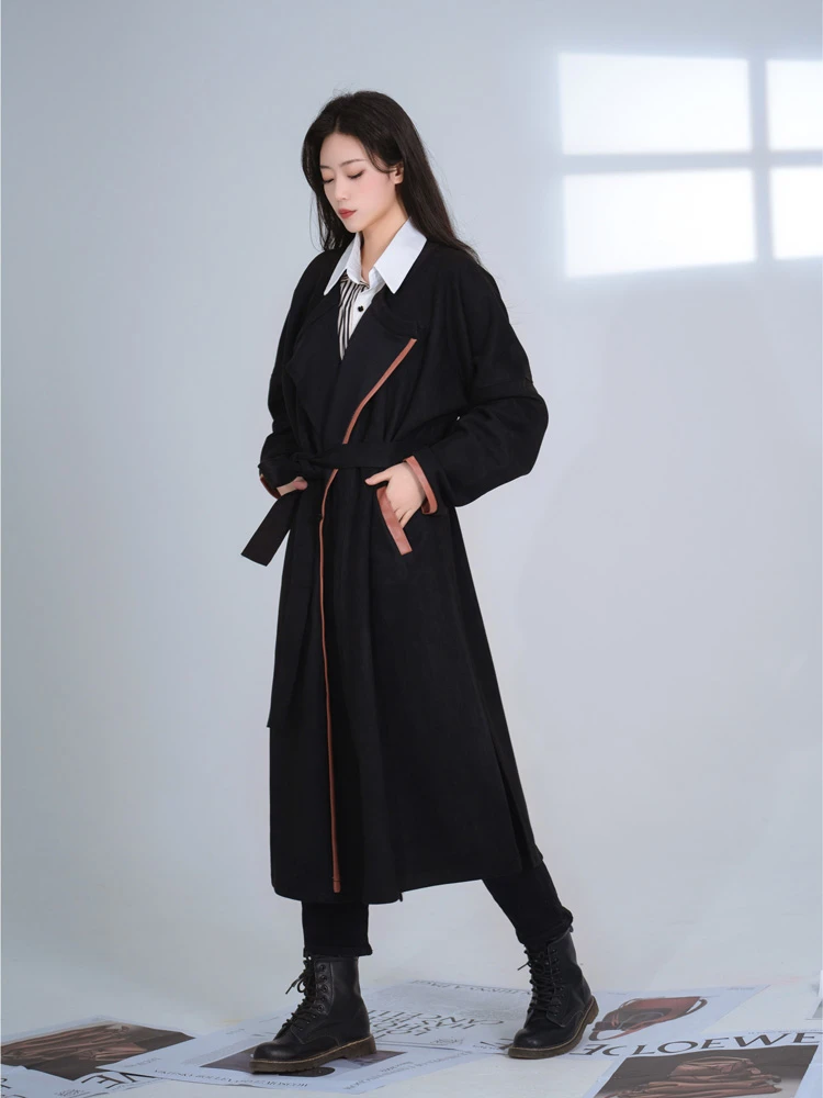 Winter Tang Style Round Collar Robe Modern Hanfu Improved Fashion Windbreaker