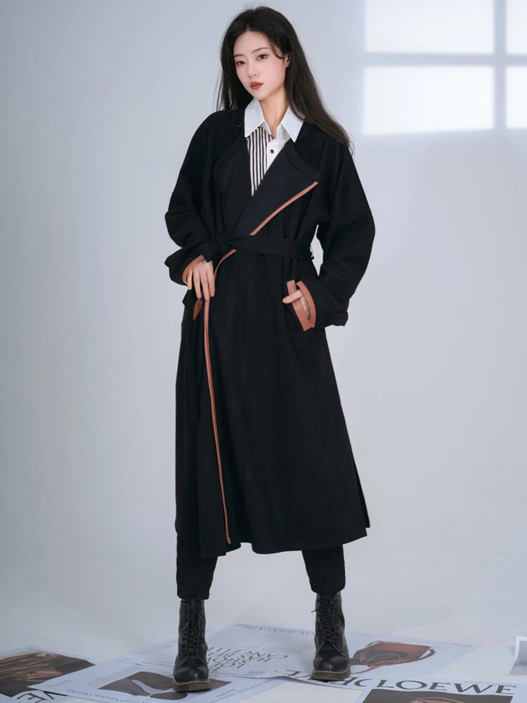Winter Tang Style Round Collar Robe Modern Hanfu Improved Fashion Windbreaker