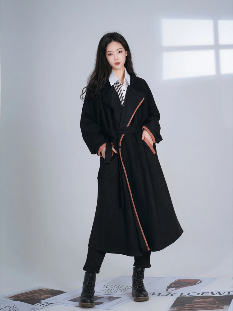Winter Tang Style Round Collar Robe Modern Hanfu Improved Fashion Windbreaker