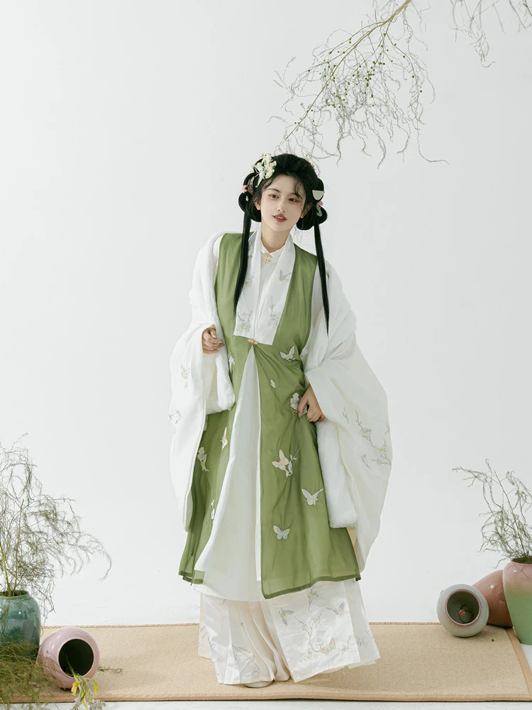Fall Ming Dynasty Hanfu Long Aoqun Costume for Women