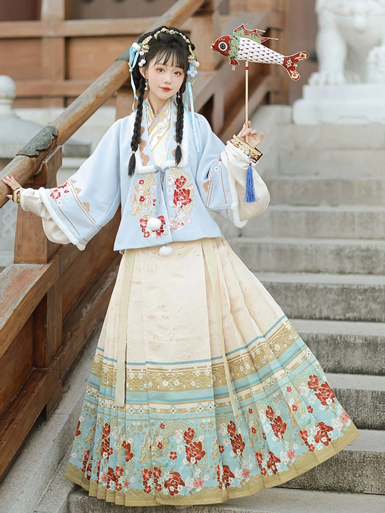 Winter Women Hanfu Ming Dynasty Aoqun Dress for New Year