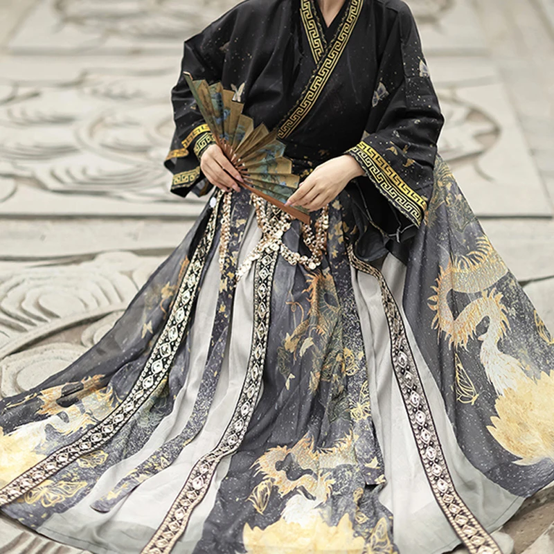 Autumn-Women-Qiyao-Hanfu-Wei-Jin-Martial-Arts-Style-4 Autumn Women Qiyao Hanfu Wei Jin Martial Arts Style
