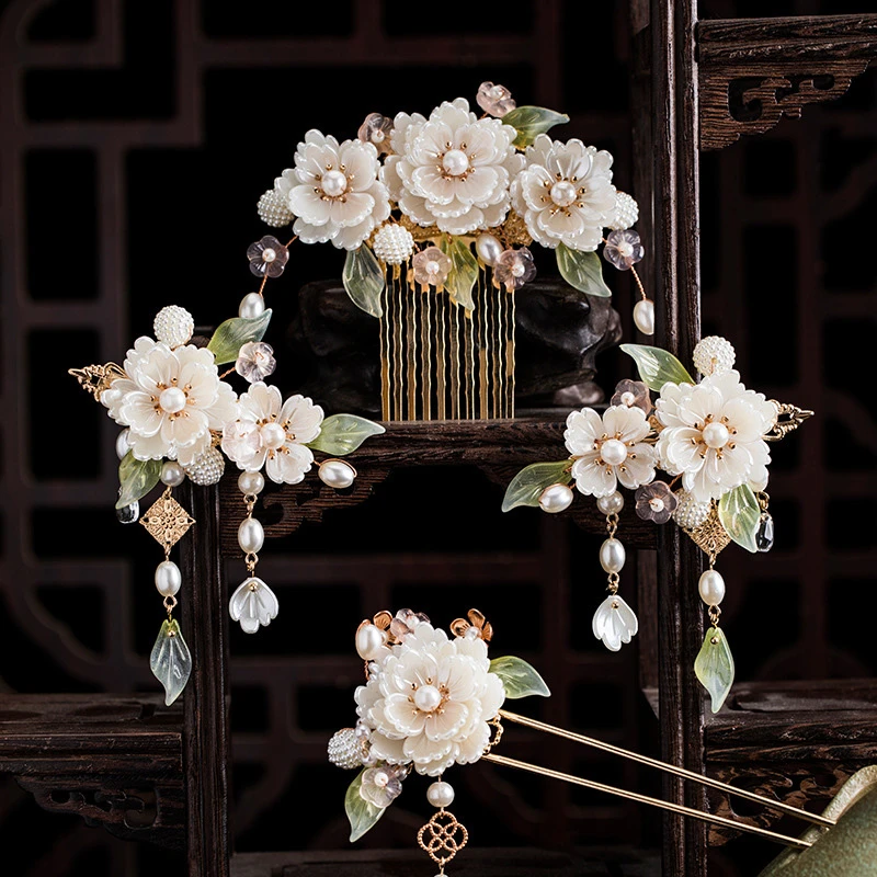 Camellia-Flower-Hanfu-Headdress-Set-Elegent-Hairclips-1 Camellia Flower Hanfu Headdress Set Elegent Hairclips