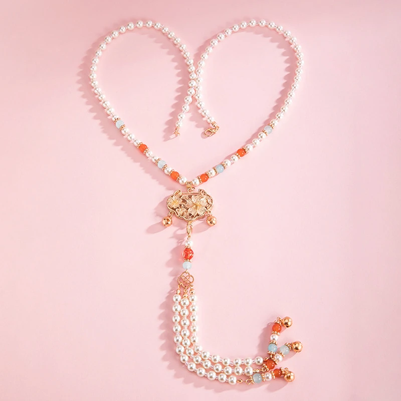 Hanfu-Necklace-Ming-Style-Yingluo-Accessories-with-Peace-Lock-1 Hanfu Necklace Ming Style Yingluo Accessories with Peace Lock