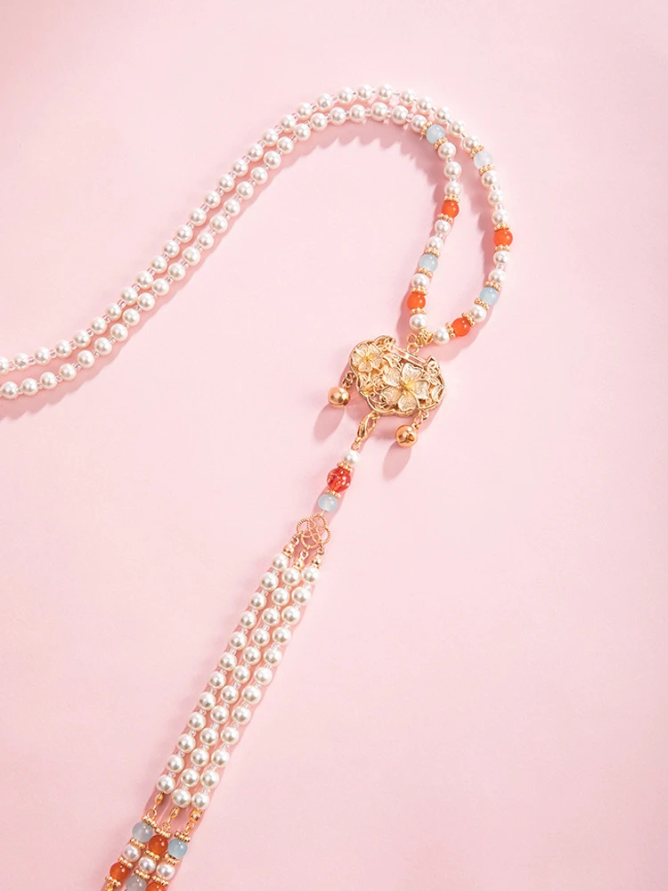 Hanfu Necklace Ming Style Yingluo Accessories with Peace Lock