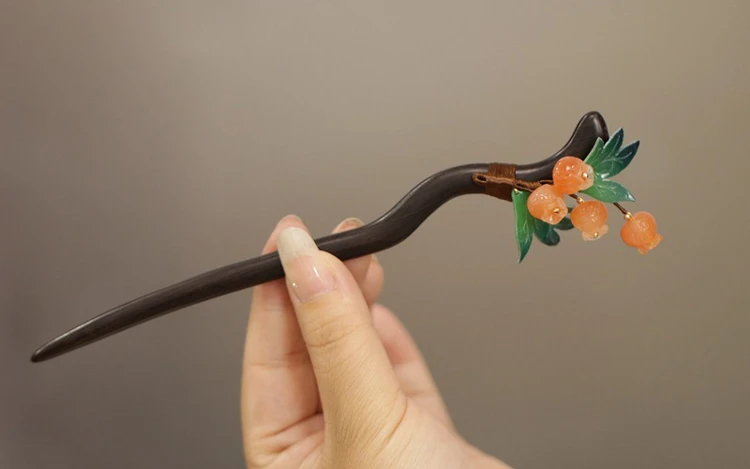 Hanfu Wooden Hairpin Pomegranate Styling for Girl
