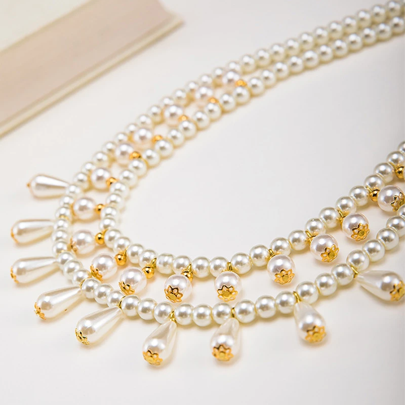 Pearl-Necklace-Female-Ming-Dynasty-Yingluo-Hanfu-Qipao-Accessories-1 Pearl Necklace Female Ming Dynasty Yingluo Hanfu Qipao Accessories