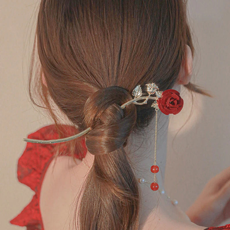 Rose-Hairpin-Delicate-Tassel-Vintage-Hanfu-Hair-Accessories-1 Rose Hairpin Delicate Tassel Vintage Hanfu Hair Accessories