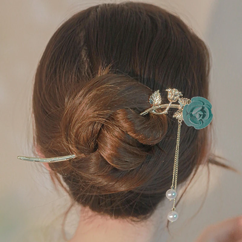 Rose-Hairpin-Delicate-Tassel-Vintage-Hanfu-Hair-Accessories-3 Rose Hairpin Delicate Tassel Vintage Hanfu Hair Accessories