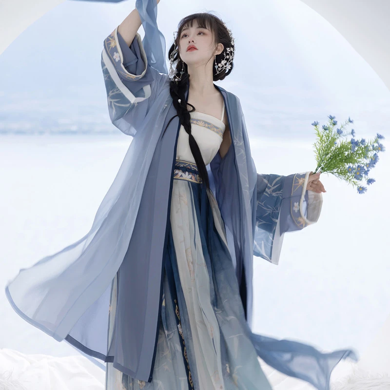 Song-Dynasty-Improved-Qiyao-Hanfu-Daily-Women-Casual-Suit-1 Song Dynasty Improved Qiyao Hanfu Daily Women Casual Suit