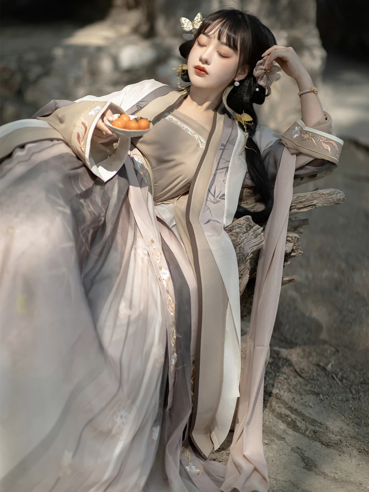 Song Dynasty Improved Qiyao Hanfu Daily Women Casual Suit