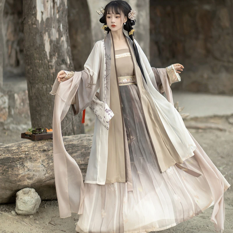 Song-Dynasty-Improved-Qiyao-Hanfu-Daily-Women-Casual-Suit-2 Song Dynasty Improved Qiyao Hanfu Daily Women Casual Suit