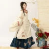 Traditional-Ming-Dynasty-Hanfu-Slant-Lapel-Shirt-Embroidered-Mamian-Skirt-1 Traditional Ming Dynasty Hanfu Slant Lapel Shirt Embroidered Mamian Skirt