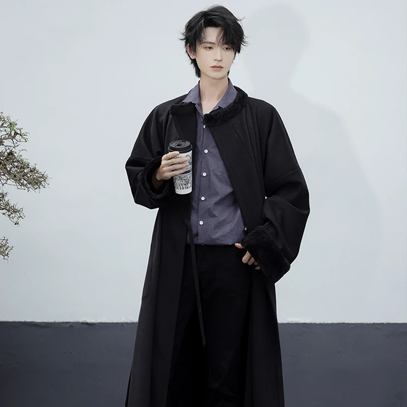 Winter-Round-Collar-Robe-Hanfu-Thick-Coat-Fashion-Outerwear-2 Winter Round Collar Robe Hanfu Thick Coat Fashion Outerwear