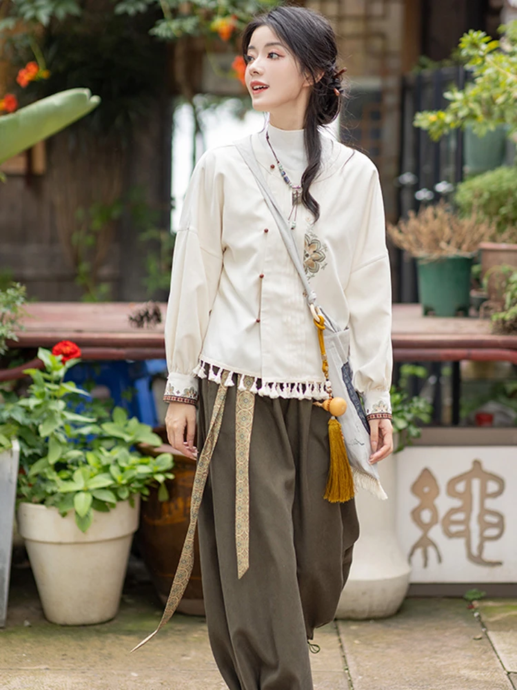 Fashion Hanfu Women Autumn Daily Song Pants Set
