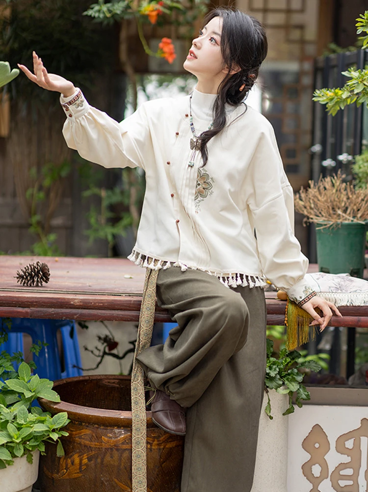 Fashion Hanfu Women Autumn Daily Song Pants Set