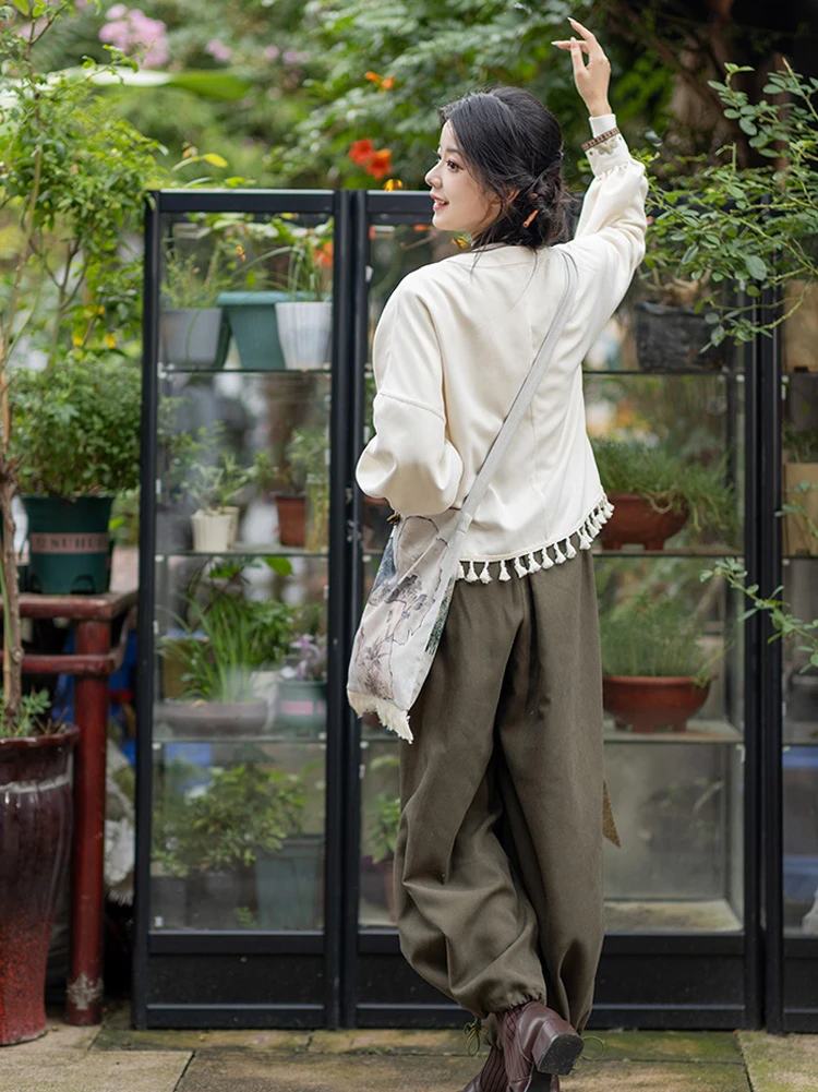 Fashion Hanfu Women Autumn Daily Song Pants Set