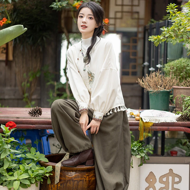 Fashion-Hanfu-Women-Autumn-Daily-Song-Pants-Set-2 Fashion Hanfu Women Autumn Daily Song Pants Set