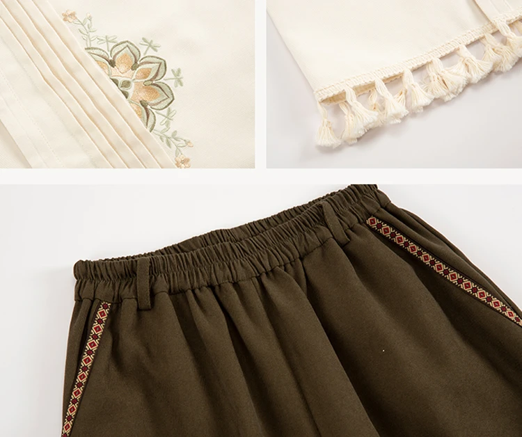 Fashion Hanfu Women Autumn Daily Song Pants Set