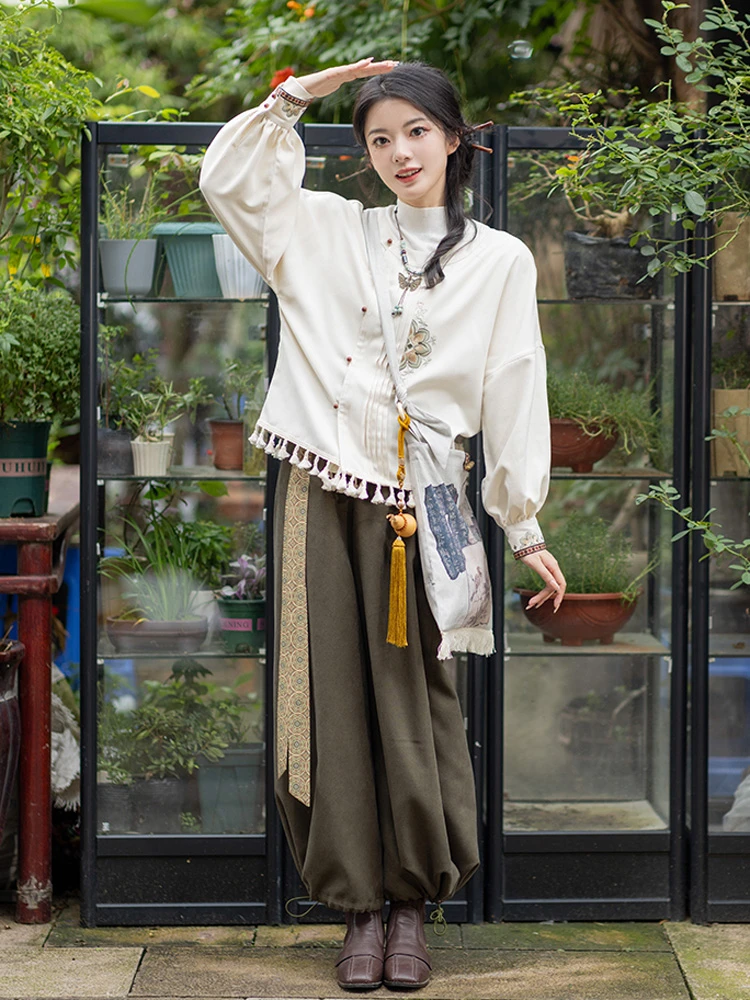 Fashion Hanfu Women Autumn Daily Song Pants Set