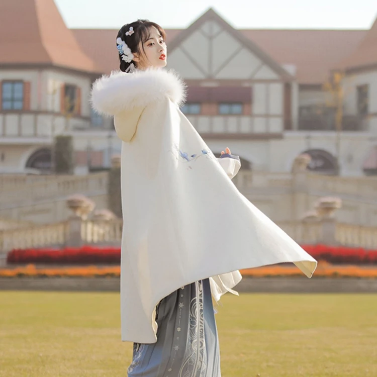Hanfu Cloak Winter Women Long Thick Cape