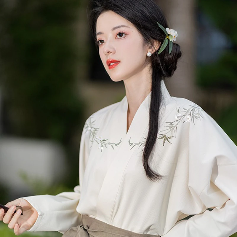 Ming-Dynasty-Fashion-Hanfu-Women's-Autumn-Plum-Costume-3 Ming Dynasty Fashion Hanfu Women's Autumn Plum Costume