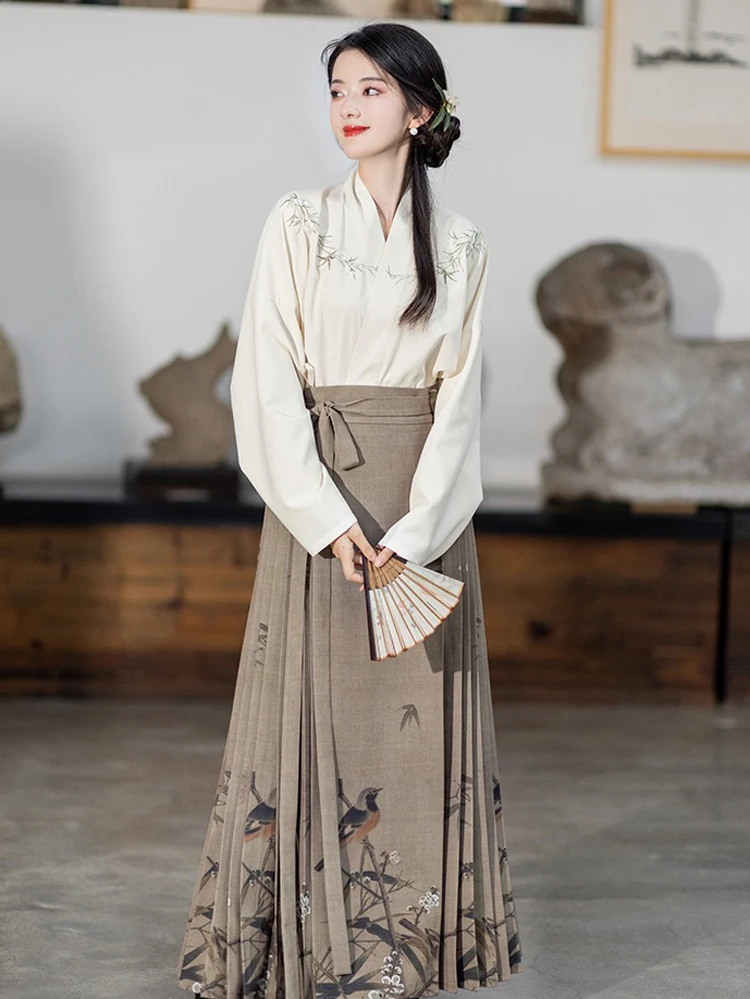Ming Dynasty Fashion Hanfu Women's Autumn Plum Costume