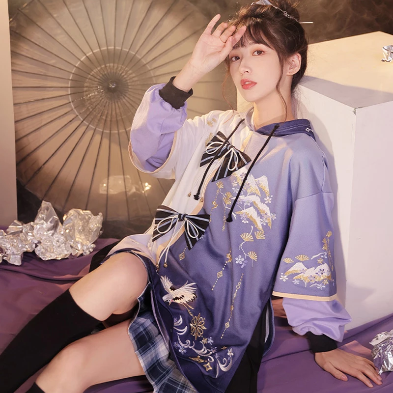 Purple-Women-Hanfu-Sweatshirt-Jacket-Fall-Fashion-1 Purple Women Hanfu Sweatshirt Jacket Fall Fashion