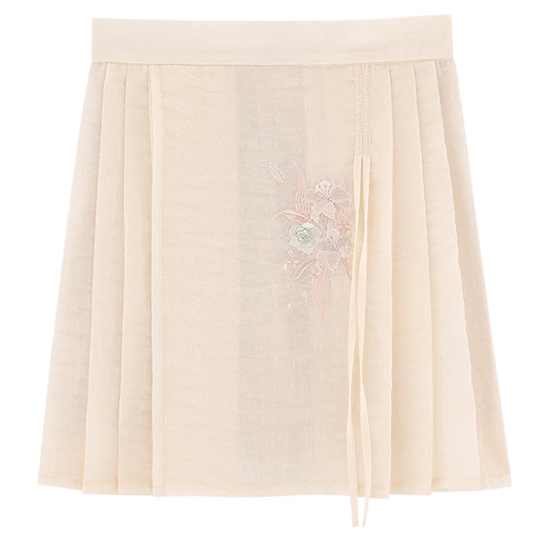 Summer Pink Hanfu Set Ming Short Ma Mian Skirt