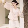 Summer-Pink-Hanfu-Set-Ming-Short-Ma-Mian-Skirt-2 Summer Pink Hanfu Set Ming Short Ma Mian Skirt