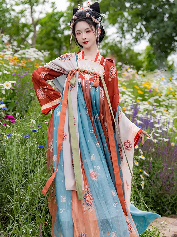 Summer Women Qixiong Ruqun Gorgeous Hanfu Skirt