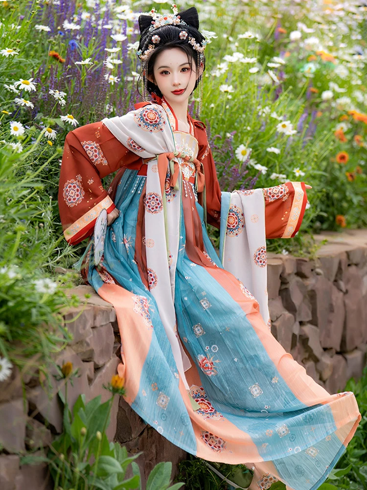 Summer Women Qixiong Ruqun Gorgeous Hanfu Skirt