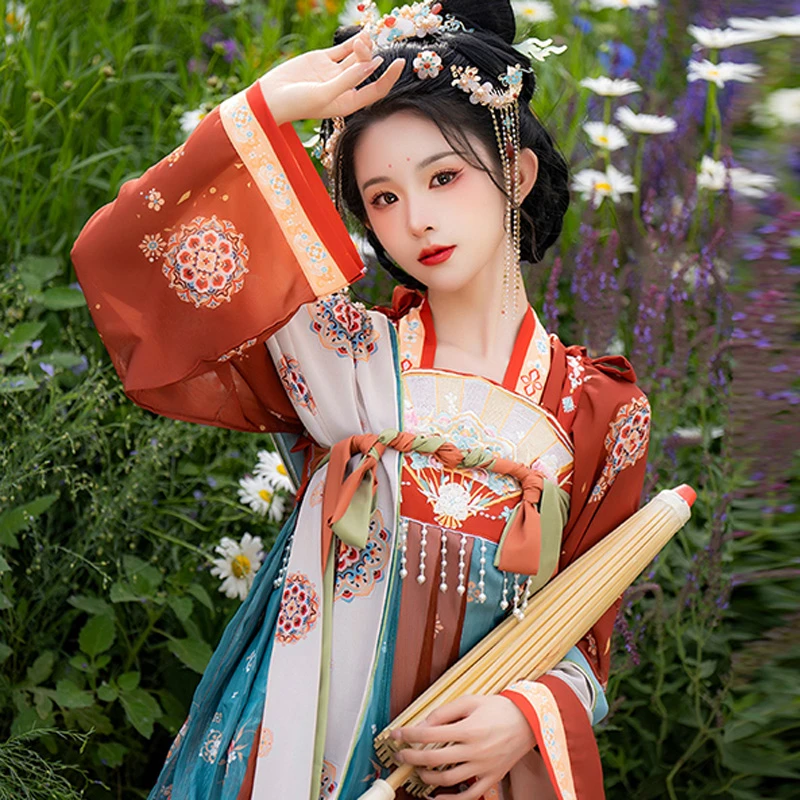 Summer-Women-Qixiong-Ruqun-Gorgeous-Hanfu-Skirt-3 Summer Women Qixiong Ruqun Gorgeous Hanfu Skirt
