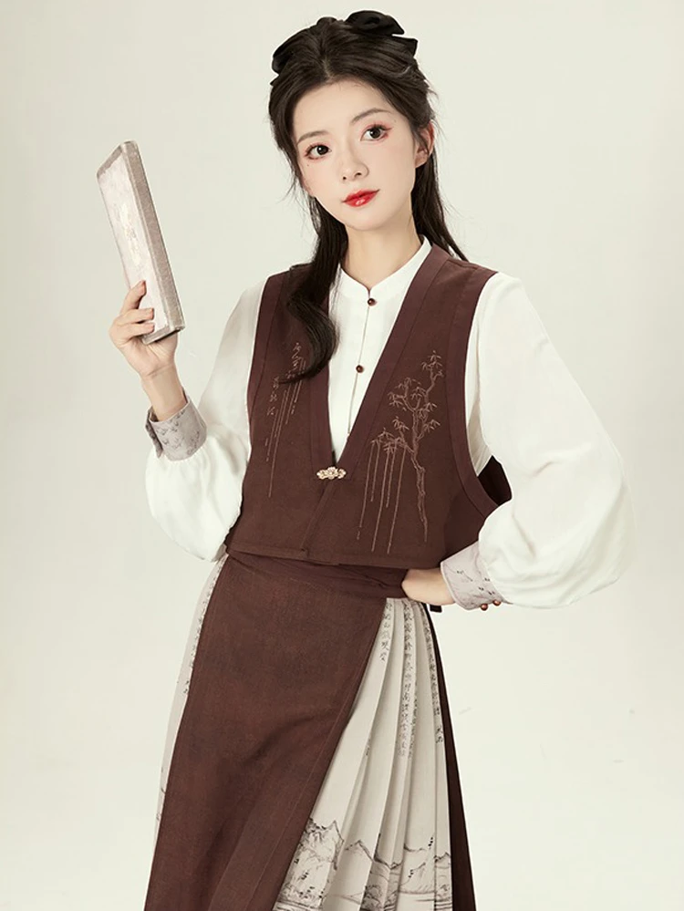 Women Tang Dynasty Winter Hanfu Mamian Skirt Classical Style