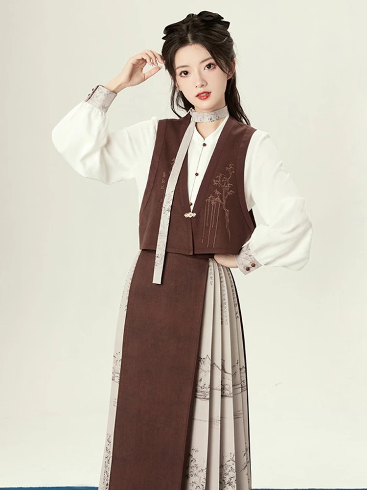 Women Tang Dynasty Winter Hanfu Mamian Skirt Classical Style
