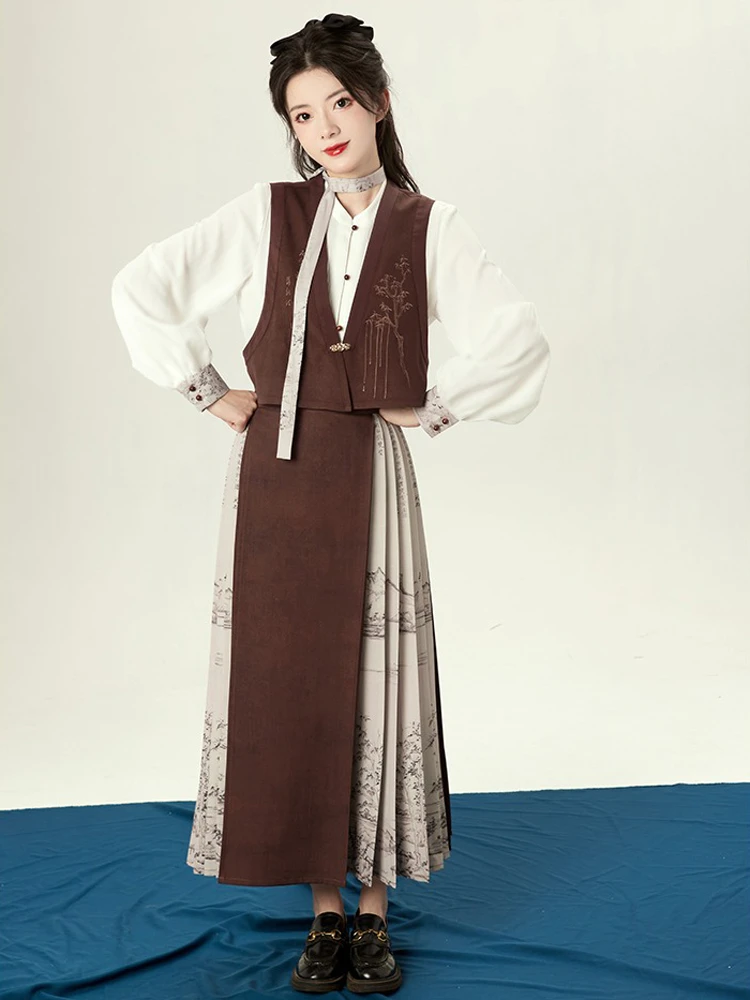 Women Tang Dynasty Winter Hanfu Mamian Skirt Classical Style