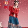 Women-Winter-Hanfu-Festive-Ming-Dynasty-Traditional-Clothing-3 Women Winter Hanfu Festive Ming Dynasty Traditional Clothing