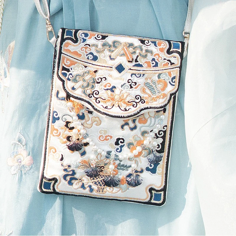 Cute Hanfu Bags Niche Embroidery Satchel for Girls