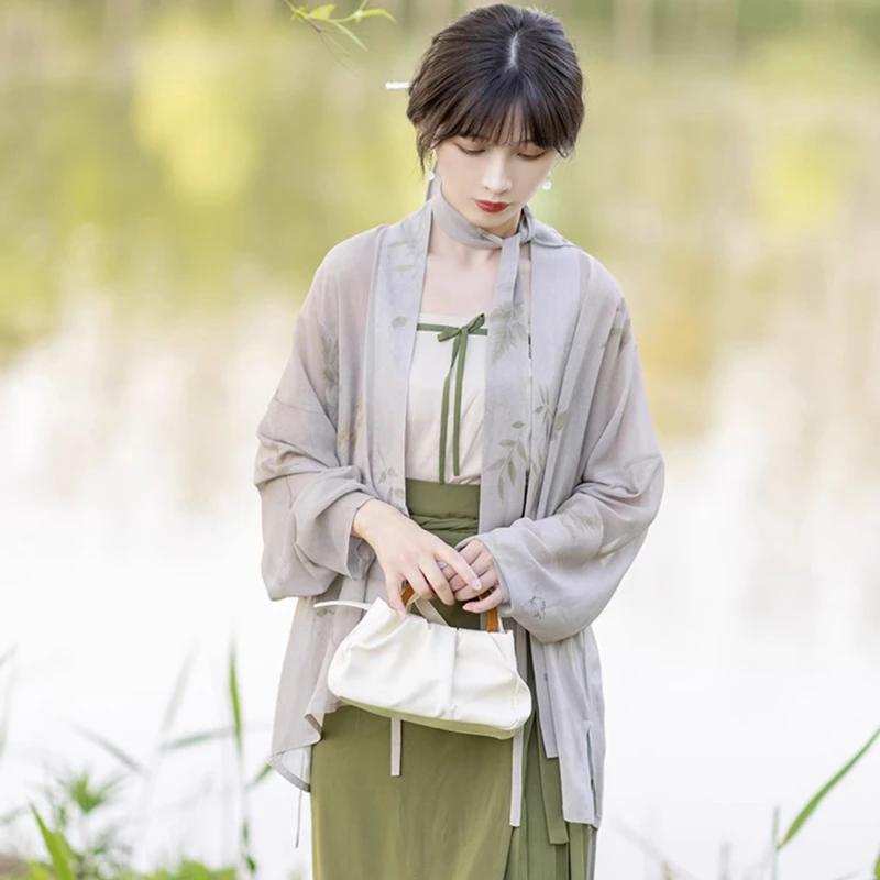 Spring-Women-Hanfu-Song-Dynasty-Green-Casual-Costume-2 Spring Women Hanfu Song Dynasty Green Casual Costume