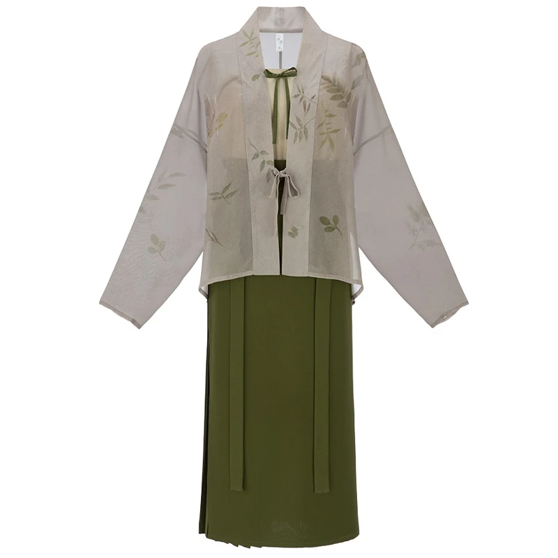 Spring-Women-Hanfu-Song-Dynasty-Green-Casual-Costume-4 Spring Women Hanfu Song Dynasty Green Casual Costume