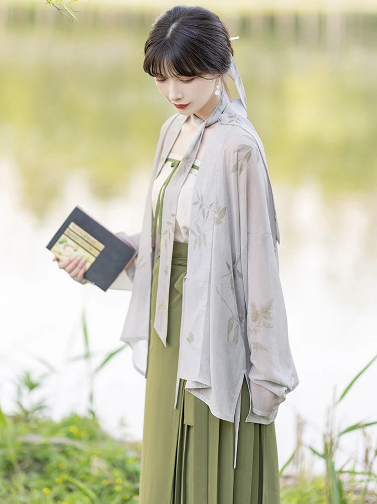 Spring Women Hanfu Song Dynasty Green Casual Costume