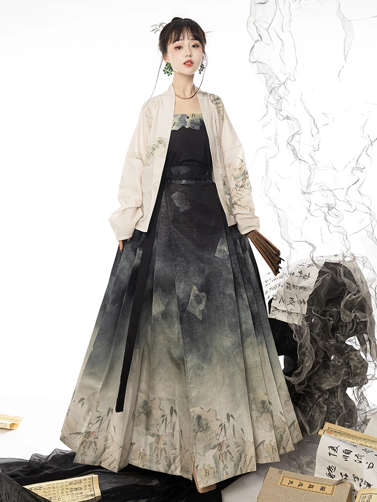 Stylish Chinese Fashion Women's Casual Hanfu Daily Mamian Skirt