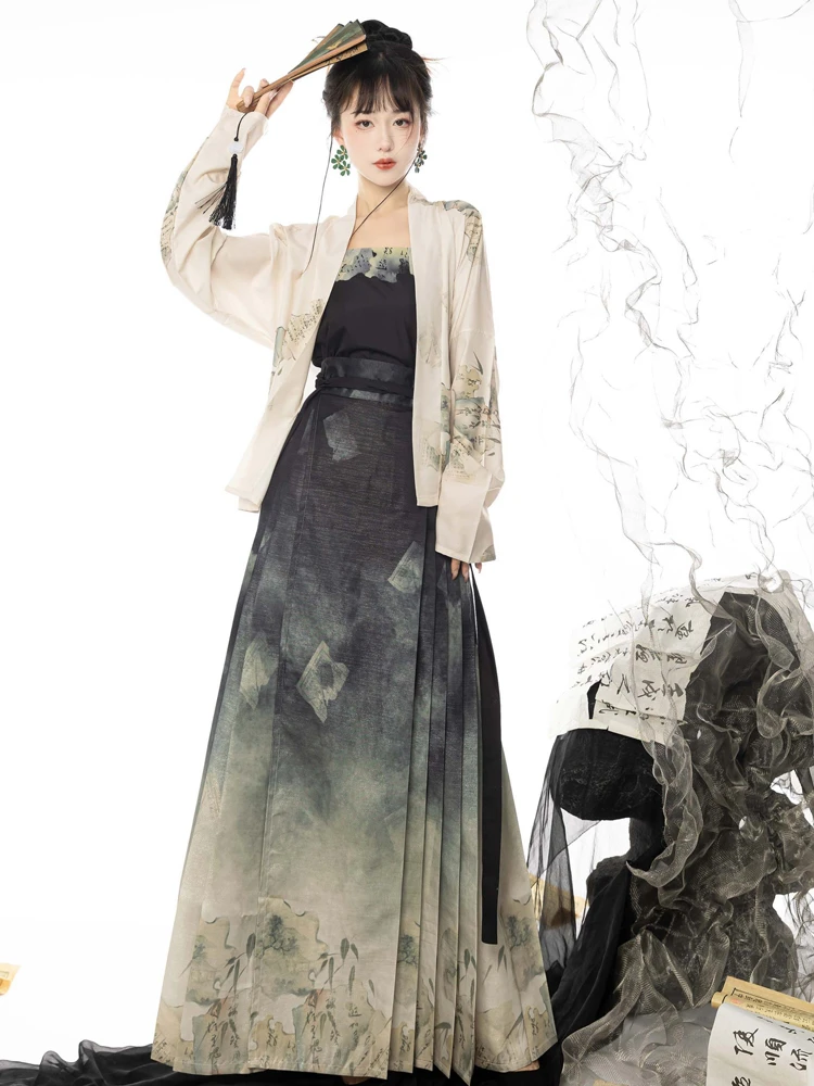 Stylish Chinese Fashion Women's Casual Hanfu Daily Mamian Skirt