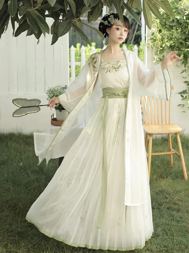 Summer Ladies Elegant Hanfu Daily Style Song Dynasty Dress