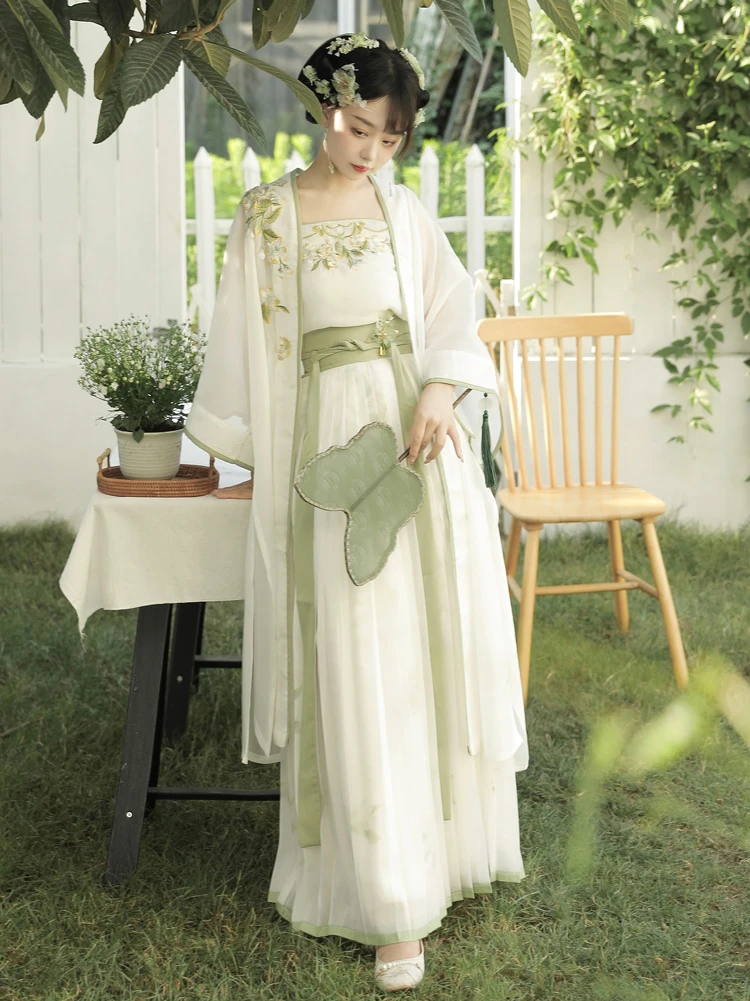 Summer Ladies Elegant Hanfu Daily Style Song Dynasty Dress