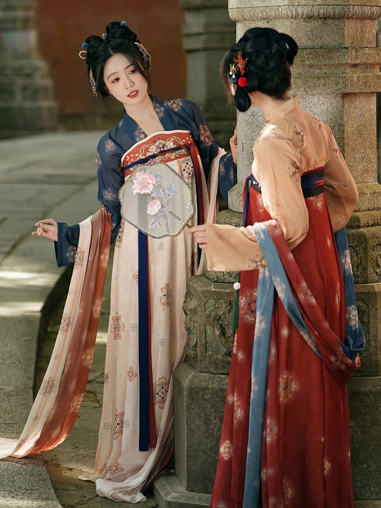 Tang Dynasty Hanfu Women Qixiong Shanqun Spring Fairy Spirit Dress for Princess