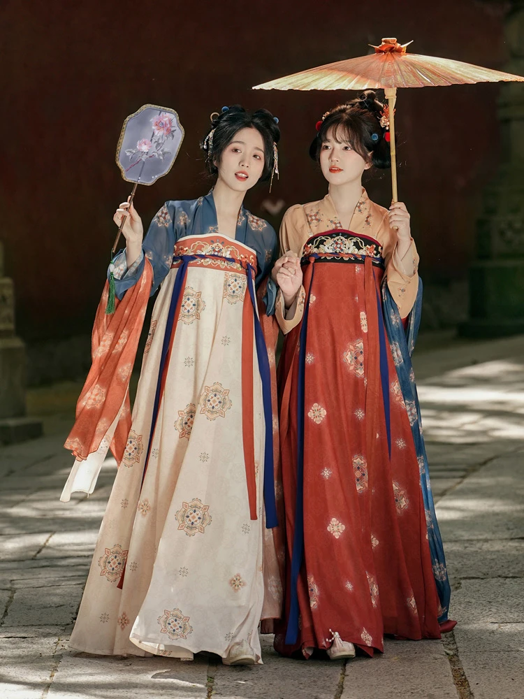 Tang Dynasty Hanfu Women Qixiong Shanqun Spring Fairy Spirit Dress for Princess