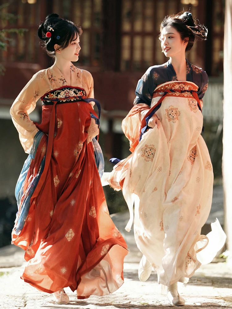 Tang Dynasty Hanfu Women Qixiong Shanqun Spring Fairy Spirit Dress for Princess